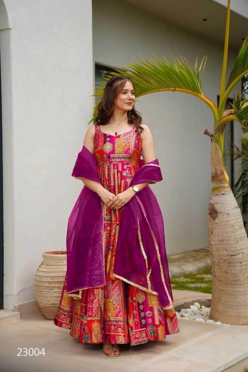 Silk Anarkali Long Gown - MYLUXURY LANE ENTERPRISE